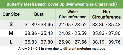 Sexy Three Pieces Bikini With Butterfly, Creative Mesh Beach Cover Up Swimwear For Women - Wonder Skull