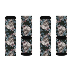 Skull Flowers And Butterfly Sublimation Socks - Wonder Skull