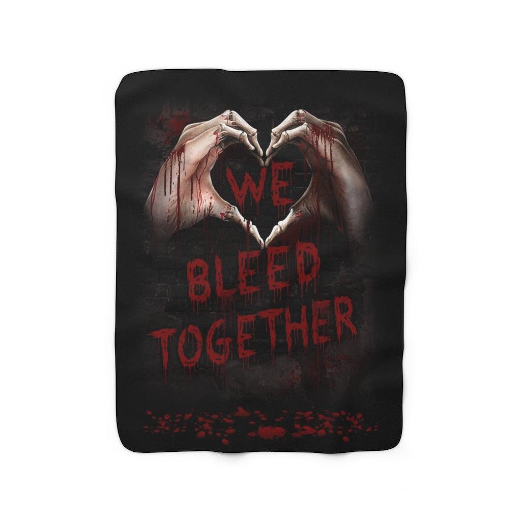 We Bleed Together Sherpa Fleece Blanket - Wonder Skull