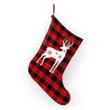 Reindeer Checkered Red Christmas Stockings - Wonder Skull