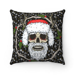 Gothic Skull Wreath Alternative Spun Polyester Square Pillow - Wonder Skull