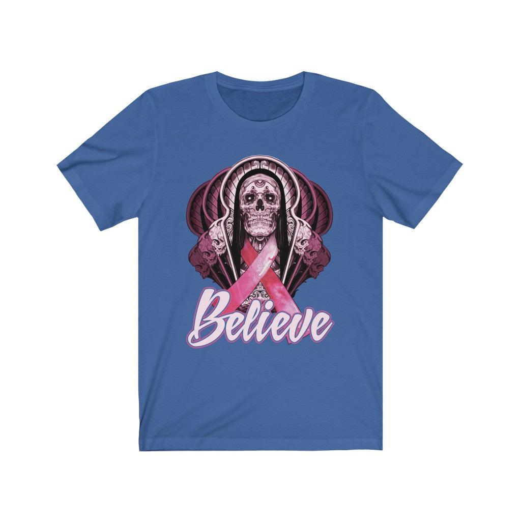 Breast Cancer Awareness Believe Skull T-Shirt - Wonder Skull