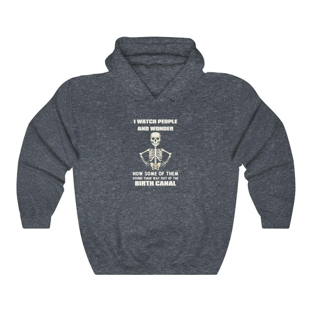 I Watch People And Wonder Unisex Heavy Blend™ Hooded Sweatshirt - Wonder Skull