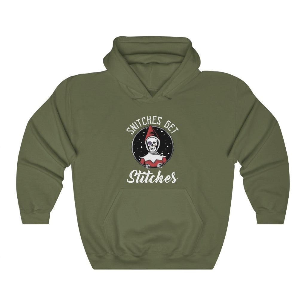 Snitches Get Stitches Unisex Heavy Blend™ Hooded Sweatshirt - Wonder Skull