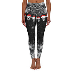 Christmas Skull Black Patterns Women's Spandex Leggings - Wonder Skull