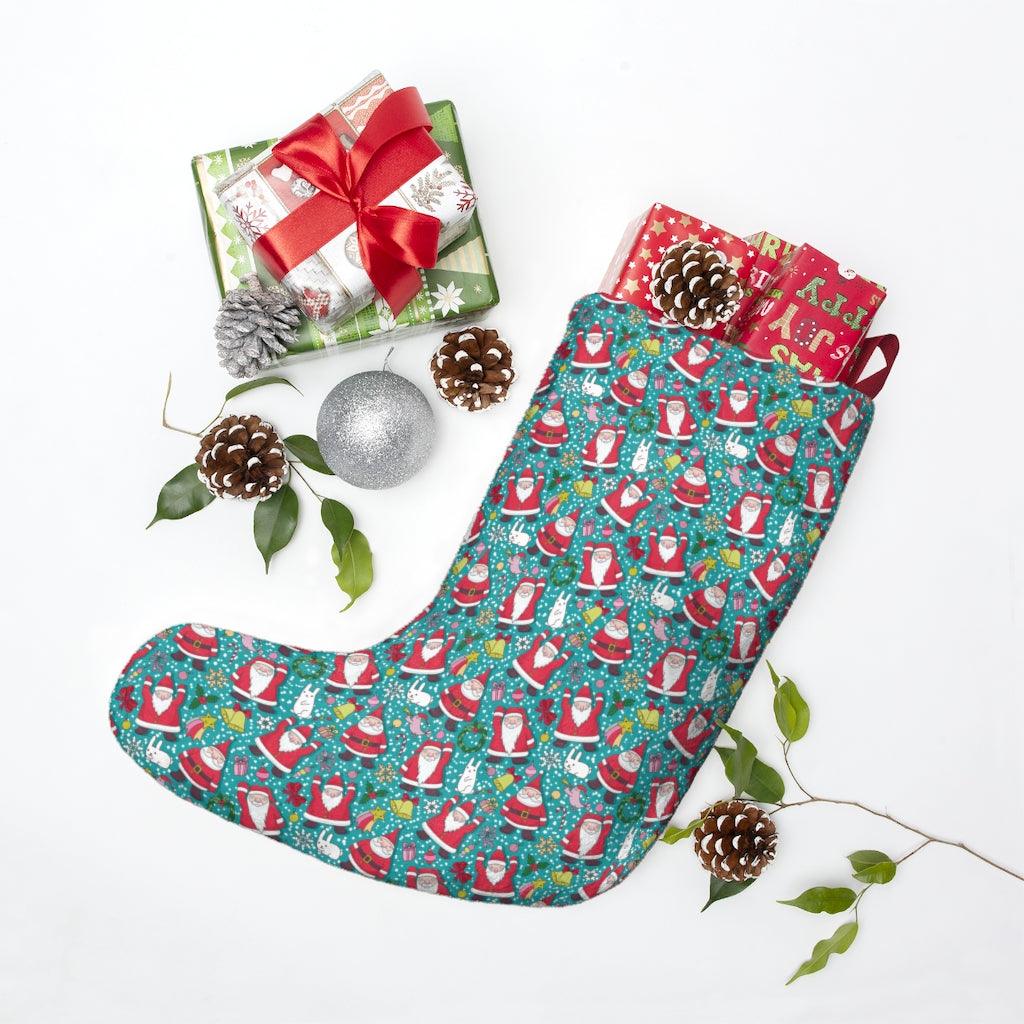 Funny Santa Claus Pine Tree Christmas Stockings - Wonder Skull