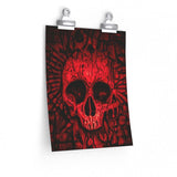 Crimson Skull Art Premium Matte Vertical Posters - Wonder Skull