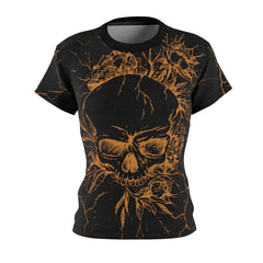 Skull Lotus Flower All Over Print T-shirt For Women - Wonder Skull