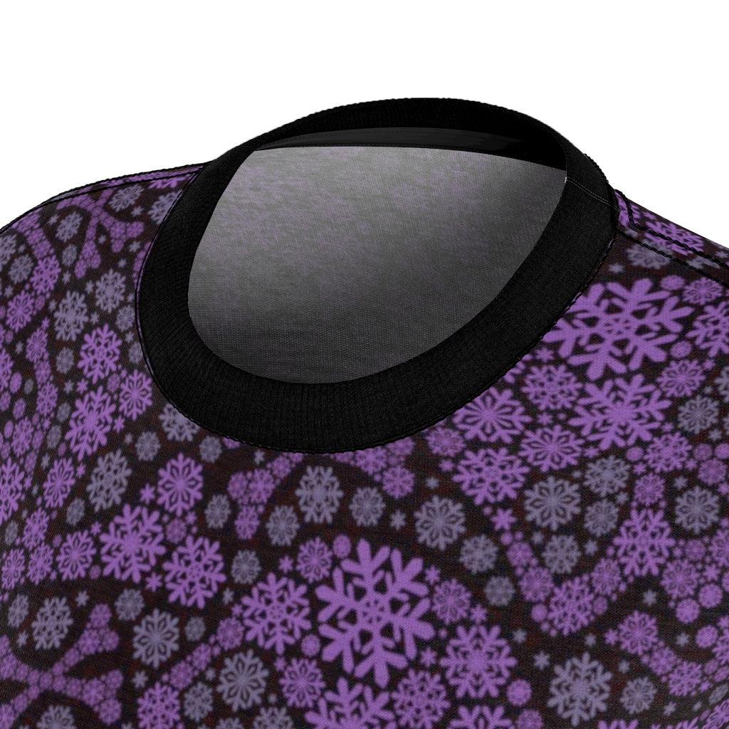 Skull Purple Snowflake All Over Print T-shirt For Women - Wonder Skull