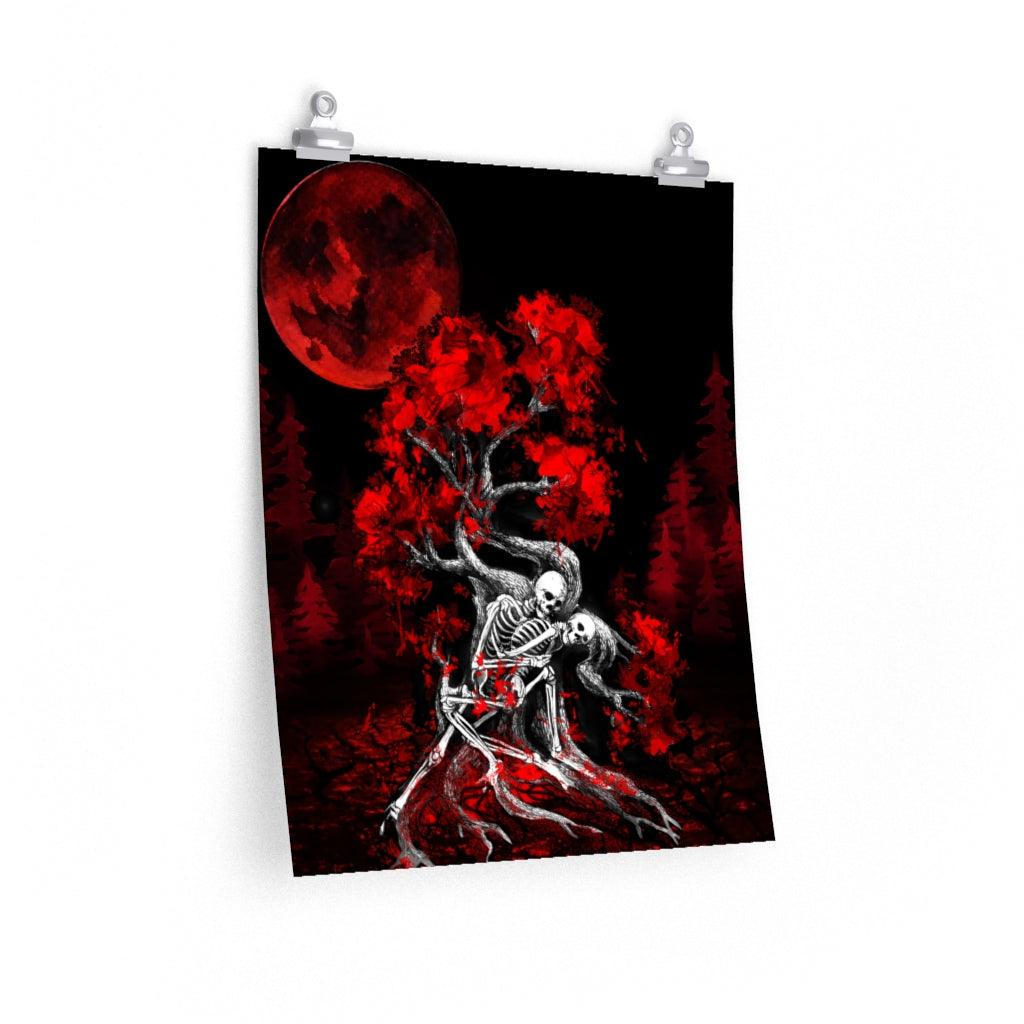 Crimson Blood Love Art Premium Matte Vertical Posters - Wonder Skull