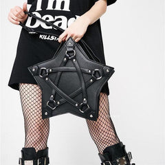 Gothic Pentagram Shoulder Bag, Cool Strap HandBag For Women - Wonder Skull