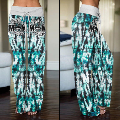 Gradiant Camo Green Skull Mom High-waisted Wide Leg Pants - Wonder Skull