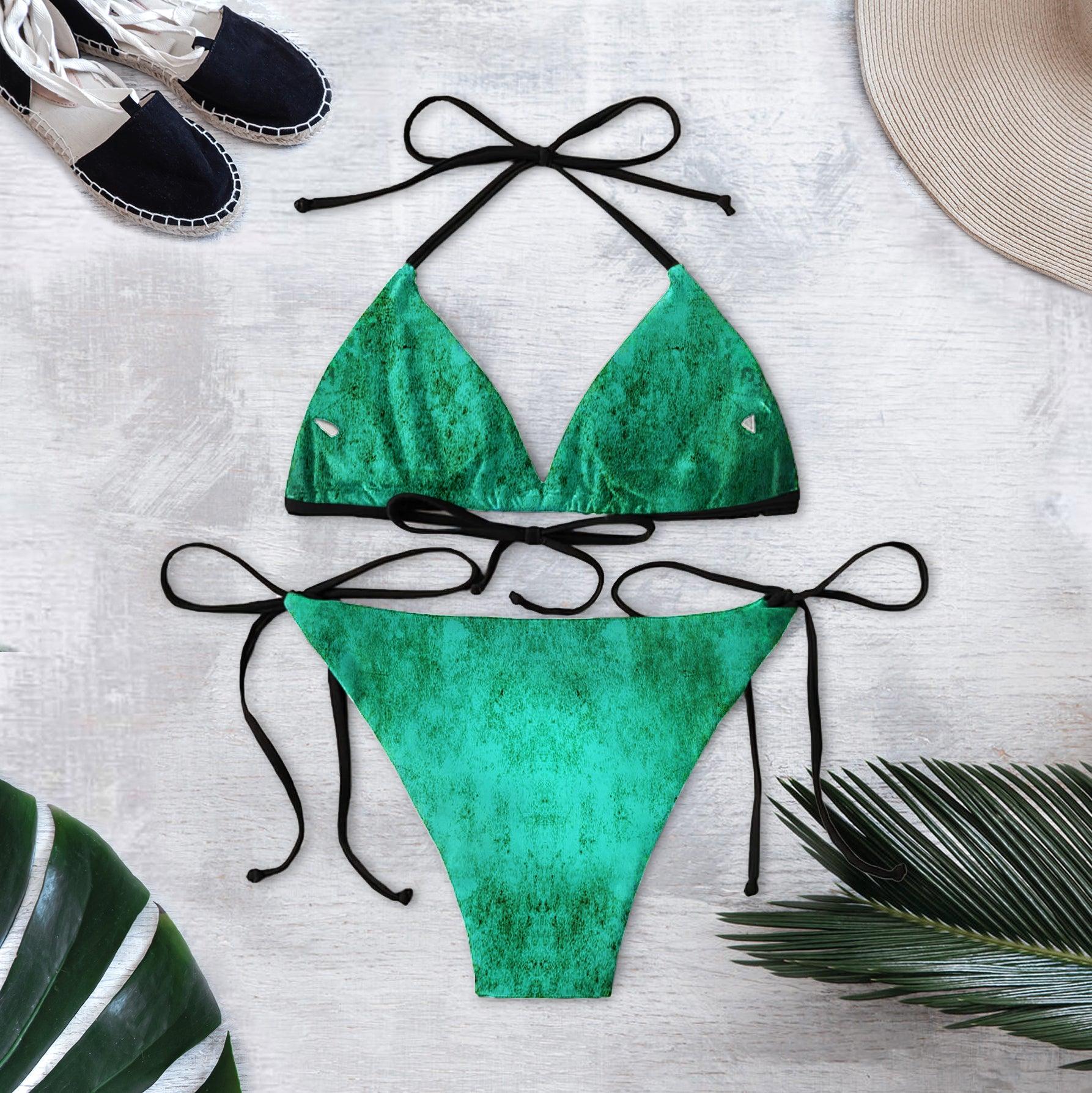 Baby Green Face Skull Micro Triangle Bikini Swimsuit - Wonder Skull