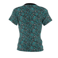 Skull Teal Snowflake All Over Print T-shirt For Women - Wonder Skull