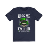 Funny Kiss Me I'm Irish And Vaccinated Skull T-Shirt - Wonder Skull