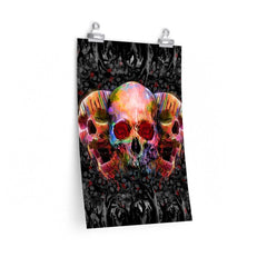 Hypnotize Rainbow Skull Art Premium Matte Vertical Posters - Wonder Skull