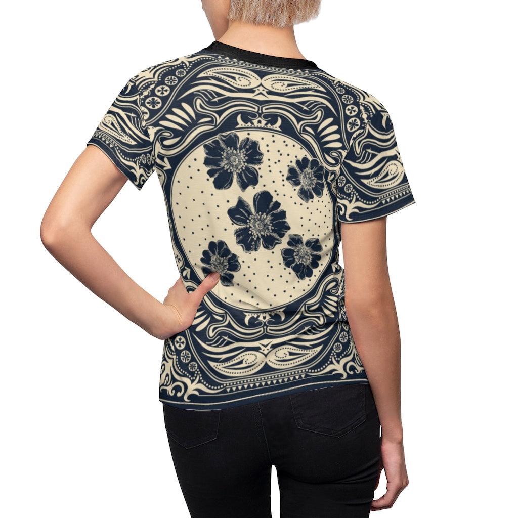 Skull Ornament Pattern All Over Print T-shirt For Women - Wonder Skull