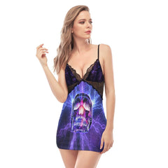 Thunder Skull Lace Chemise Nightgown - Wonder Skull