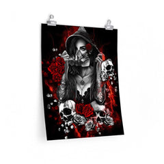 Skull Girl Art Premium Matte Vertical Posters - Wonder Skull