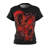 Horror Skeleton Halloween All Over Print T-shirt For Women - Wonder Skull