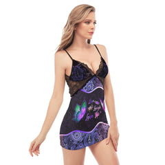 Live, Laugh, Love Butterflies Lace Chemise Nightgown - Wonder Skull