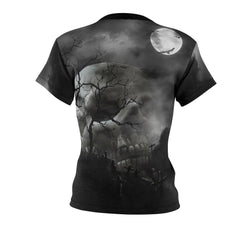 Skull Night Moon Cemetery All Over Print T-shirt For Women - Wonder Skull