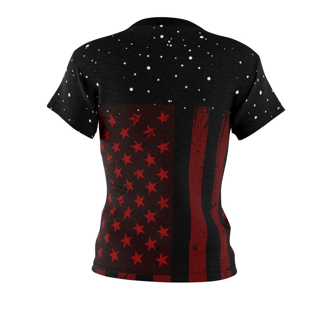 US Flag Skull All Over Print T-shirt For Women - Wonder Skull