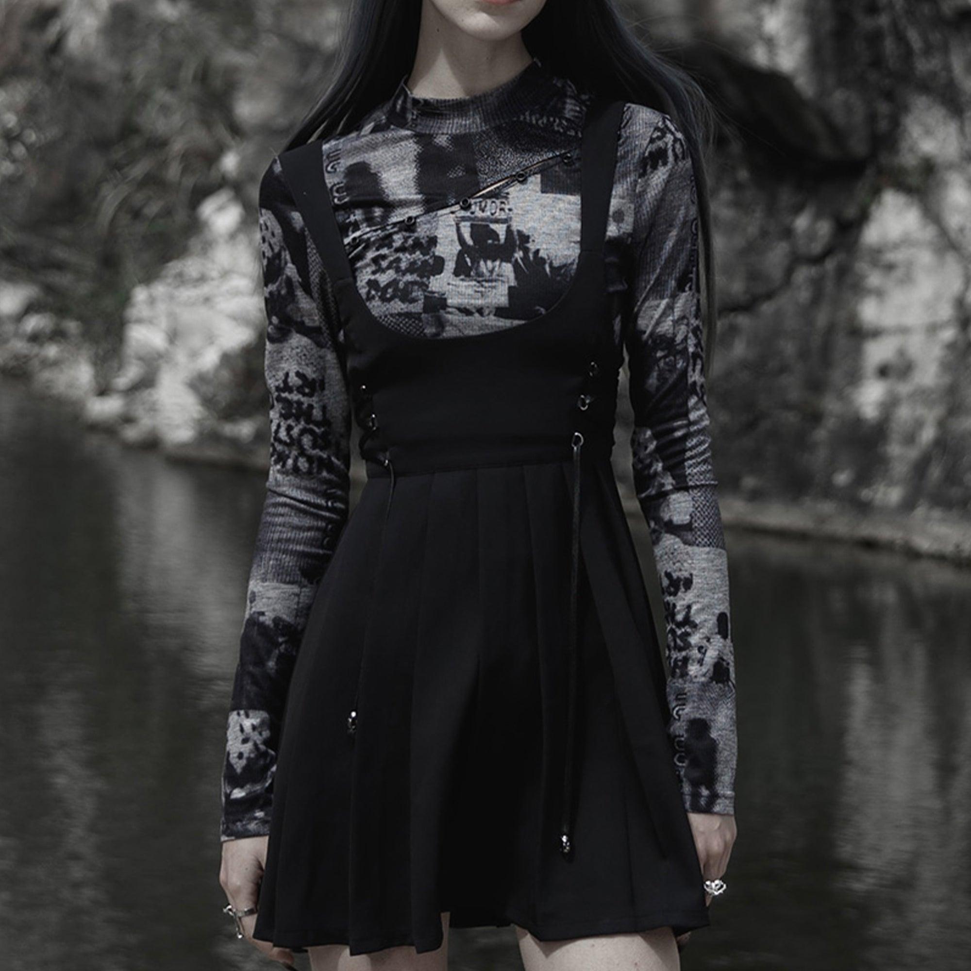 Punk Gothic Dress, Attractive Sleeveless Clothes For Women - Wonder Skull