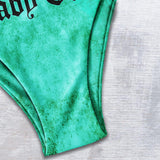 Baby Green Face Skull Micro Triangle Bikini Swimsuit - Wonder Skull