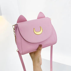 Sailor Moon Handbag, Cute Cat Tail Crossbody Leather Wallet For Women - Wonder Skull