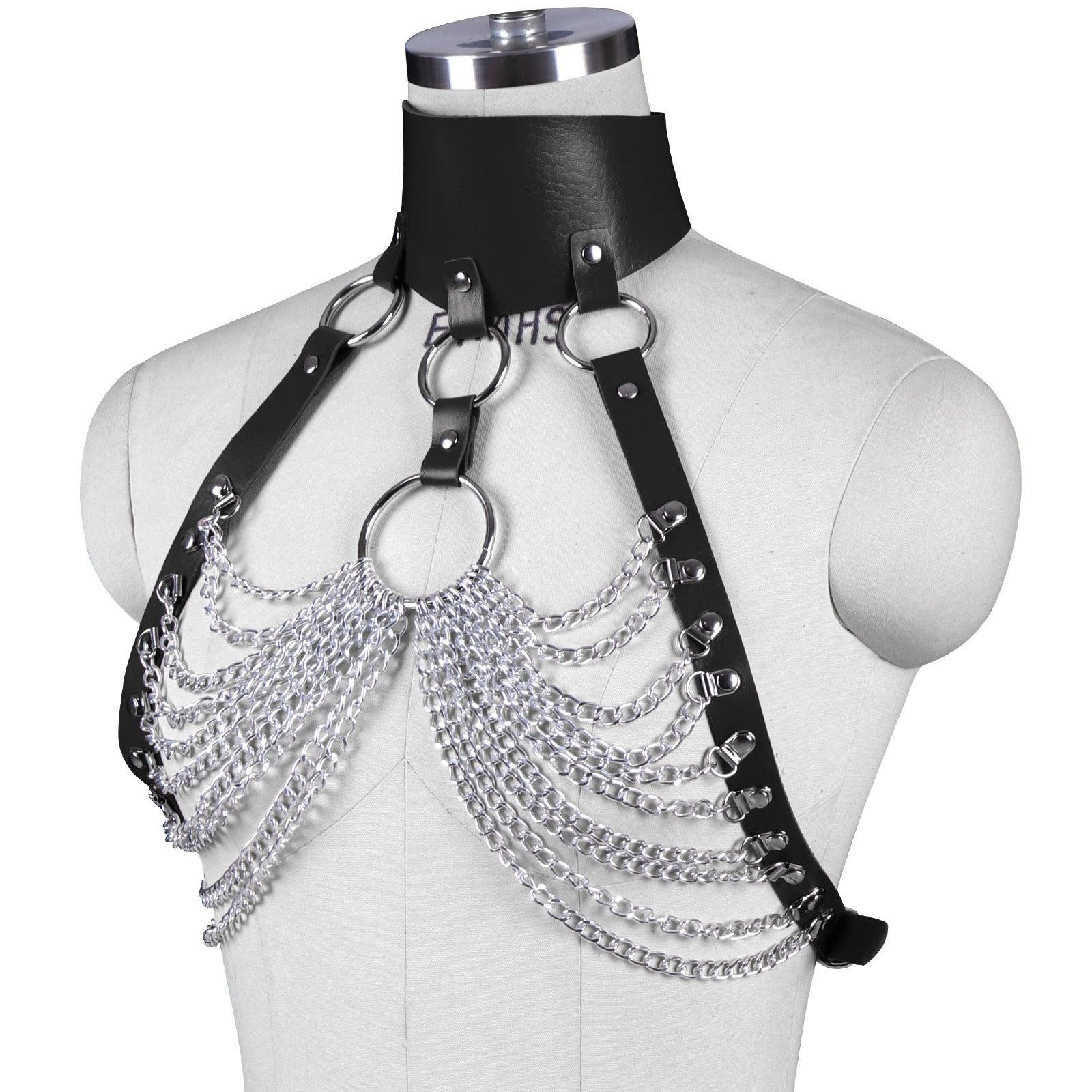 Punk Gothic Body Harnesses Leather Strap, Sexy Chain Accessories For Women - Wonder Skull