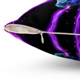 Purple Lightning Skull Spun Polyester Square Pillow - Wonder Skull