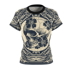 Skull Ornament Pattern All Over Print T-shirt For Women - Wonder Skull