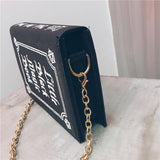 Little Black Magic Book Shoulder Bag, Adorable Vintage Crossbody Mini Bag For Women - Wonder Skull