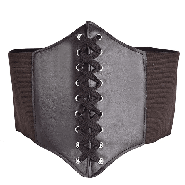 Beautiful Rose Embroidery Pattern Lace-up Corset Belt, Tied Corset Waist Belt For Women - Wonder Skull