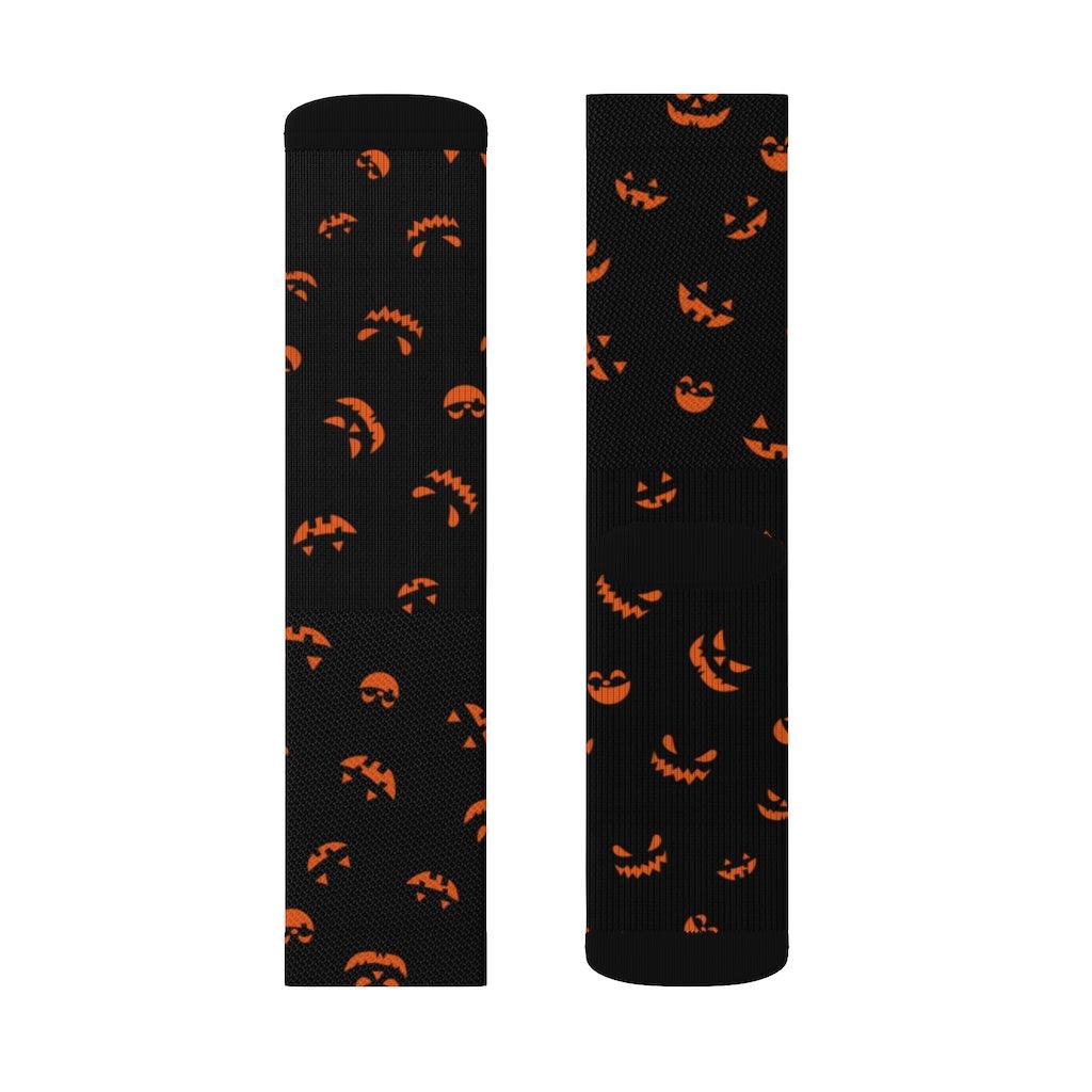 Horror Pumpkin Halloween Sublimation Socks - Wonder Skull