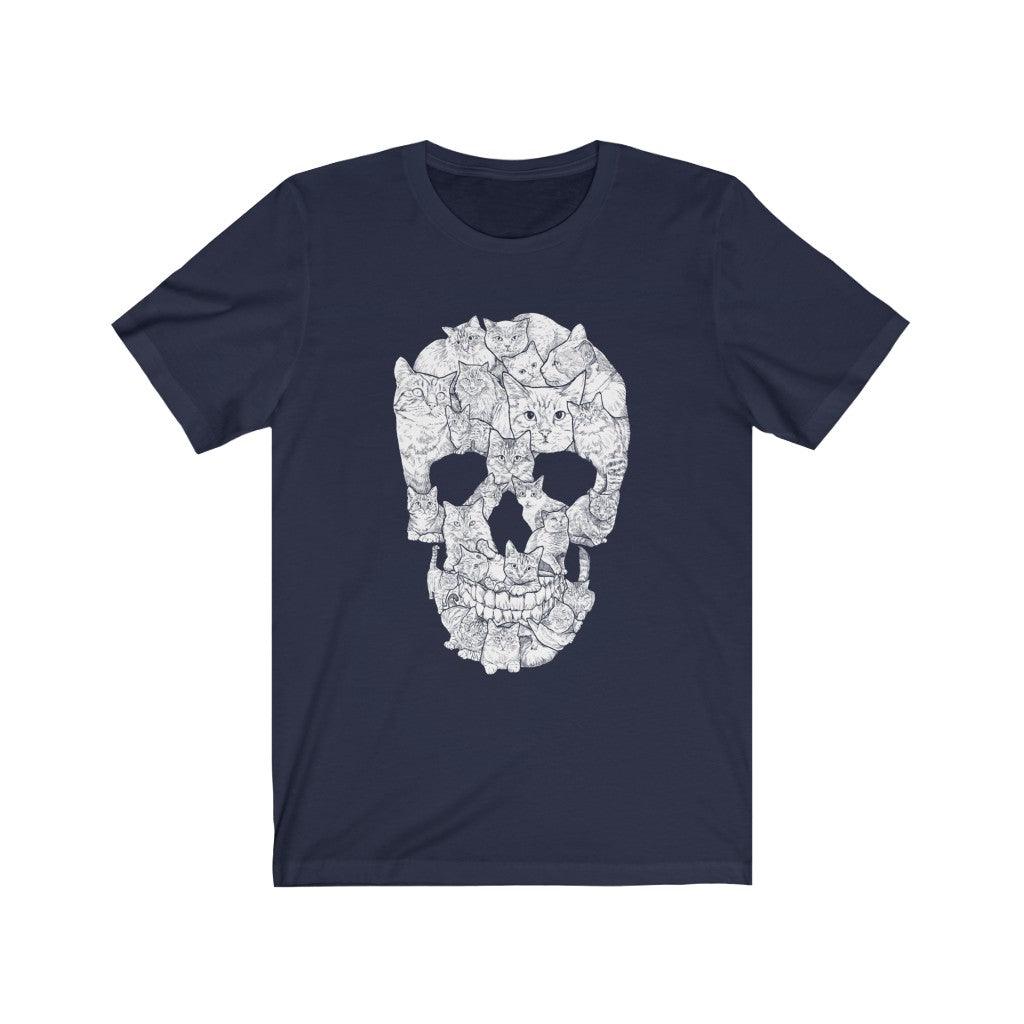 Sketchy Cat Skull T-shirt - Wonder Skull