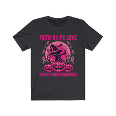 Faith Hope Love Breast Cancer Awareness T-Shirt - Wonder Skull