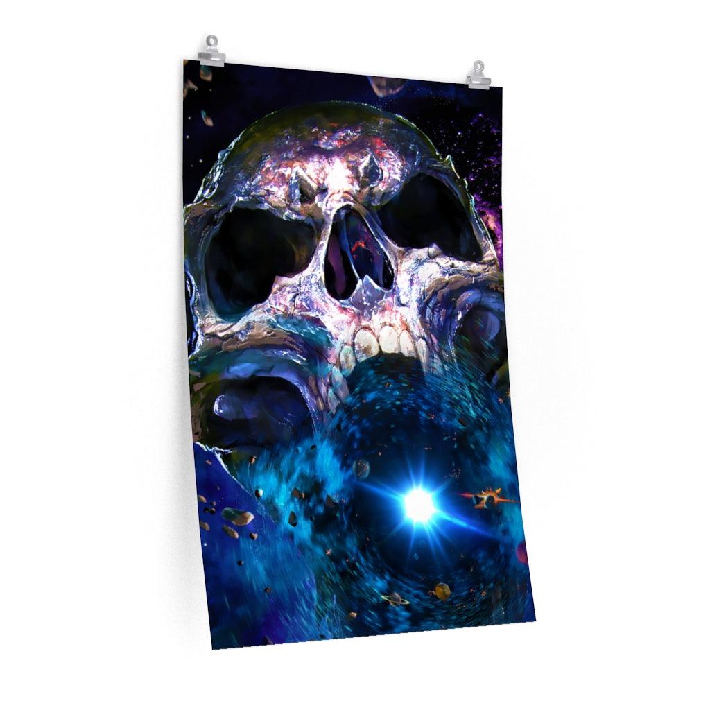 Space Black Hole Skull Art Premium Matte Vertical Posters - Wonder Skull