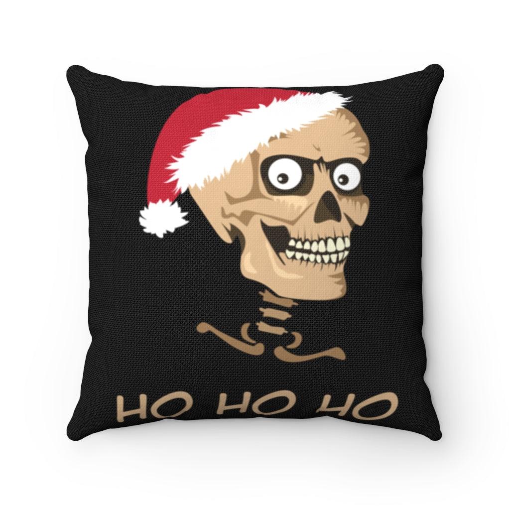 Funny Christmas Skeleton Spun Polyester Square Pillow - Wonder Skull