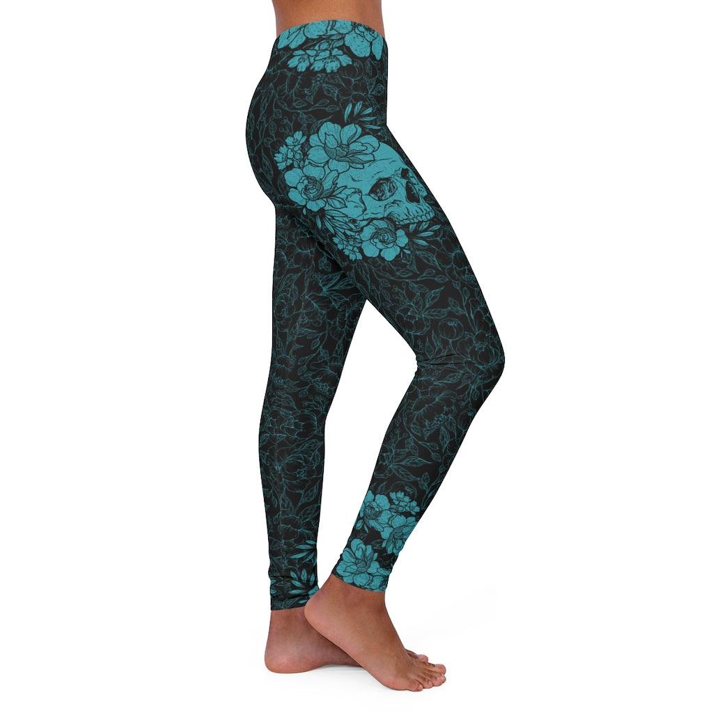 Skull Rose Olympic Women's Spandex Leggings - Wonder Skull