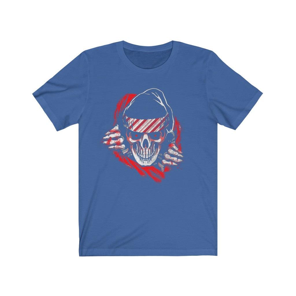 Skeleton Peek Christmas T-Shirt - Wonder Skull