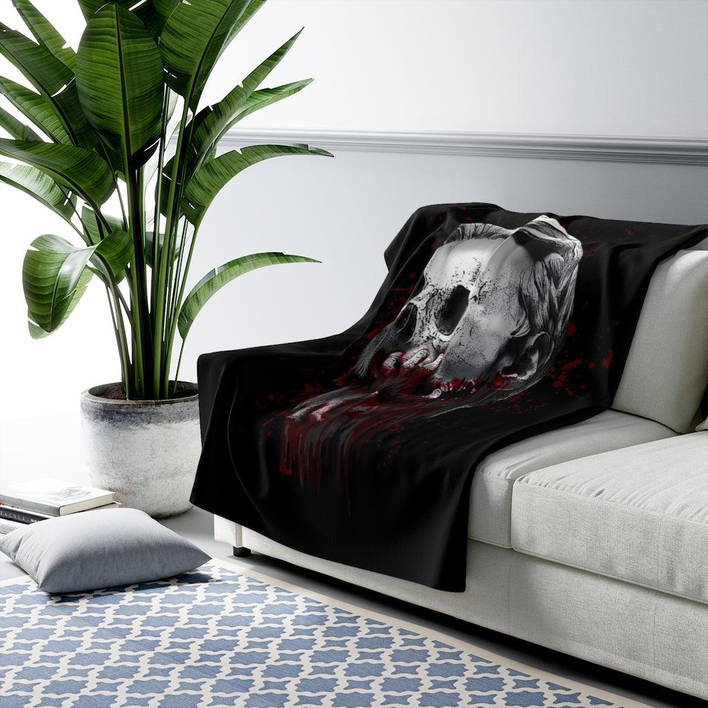Halloween Design Sherpa Fleece Blanket - Wonder Skull