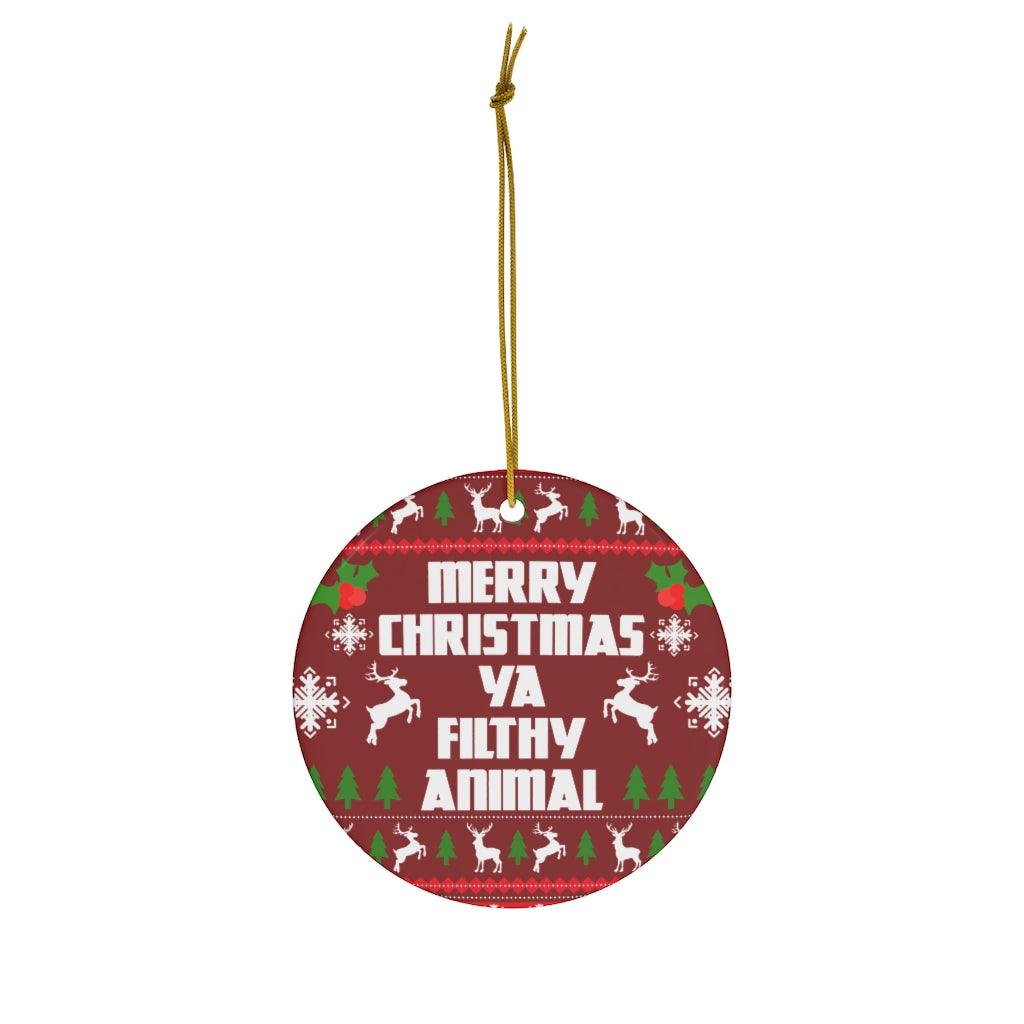Merry Christmas Ya Filthy Animal Ceramic Ornaments - Wonder Skull