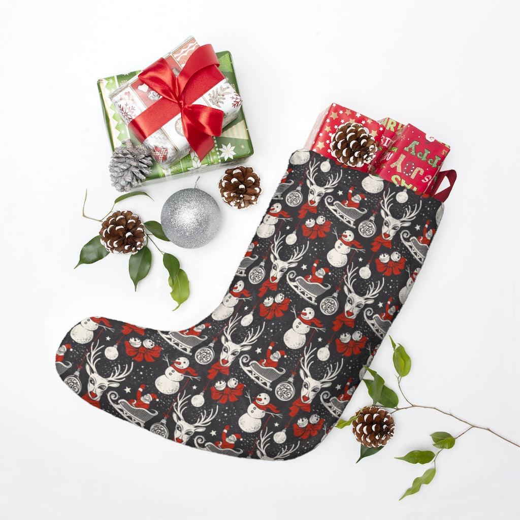 Santa Claus Snowman Sleigh Christmas Stockings - Wonder Skull