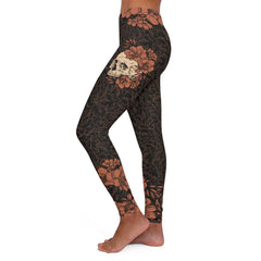 Skull Carrot Rose Women's Spandex Leggings - Wonder Skull