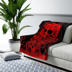 Skull Hell Devil Sherpa Fleece Blanket - Wonder Skull