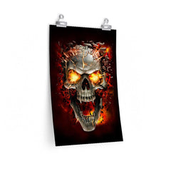 Fanged Skull Explosion Art Premium Matte Vertical Posters - Wonder Skull