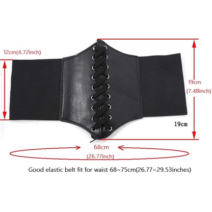 Beautiful Rose Embroidery Pattern Lace-up Corset Belt, Tied Corset Waist Belt For Women - Wonder Skull