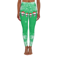 Christmas Skull Green Patterns Women's Spandex Leggings - Wonder Skull